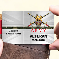 Personalized UK Veteran/Police/Firefighter Wallet Card Printed