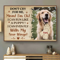 Custom Photo Don't Cry For Me Memorial  Horizontal Poster