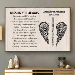 Missing You Always - Memorial Personalized Custom Horizontal Poster - Sympathy Gift For Family Members