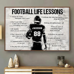 Personalized Football Life Lessons Poster-Gift For American Football Lovers