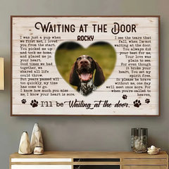 Waiting At The Door - Personalized Canvas, Pet Memorial, Sympathy Gift