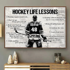 Personalized Hockey Life Lessons Poster- Gift For Hockey Lovers