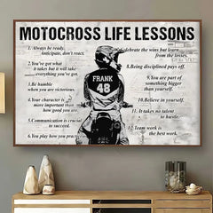 Personalized Motocross Life Lessons Poster