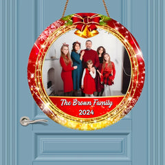 Merry Christmas My Family - Personalized Custom Door Sign - Christmas Gift For Family, Family Members, Dad, Mom