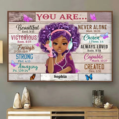 Black Girl You Are Beautiful Black Teenage Horizontal Poster