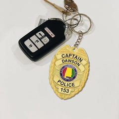 Police Badge Personalized Keychain - Milaste